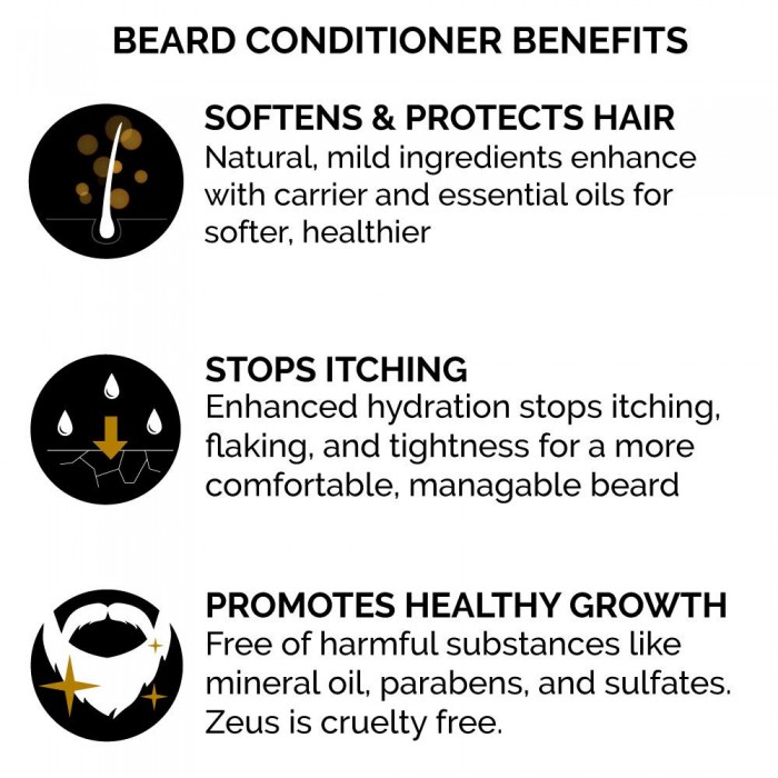 Beard Conditioner and Softener Zeus Vanilla Rum - Benefits - Herbane Health