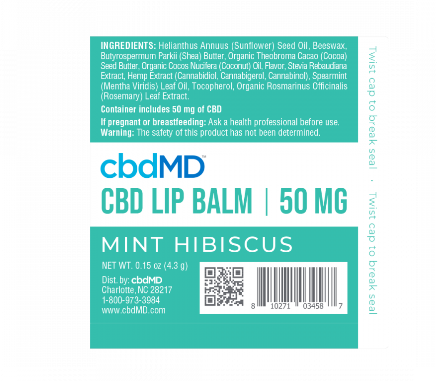 cbd lip balm cbdMD 50mg Mint Hibiscus